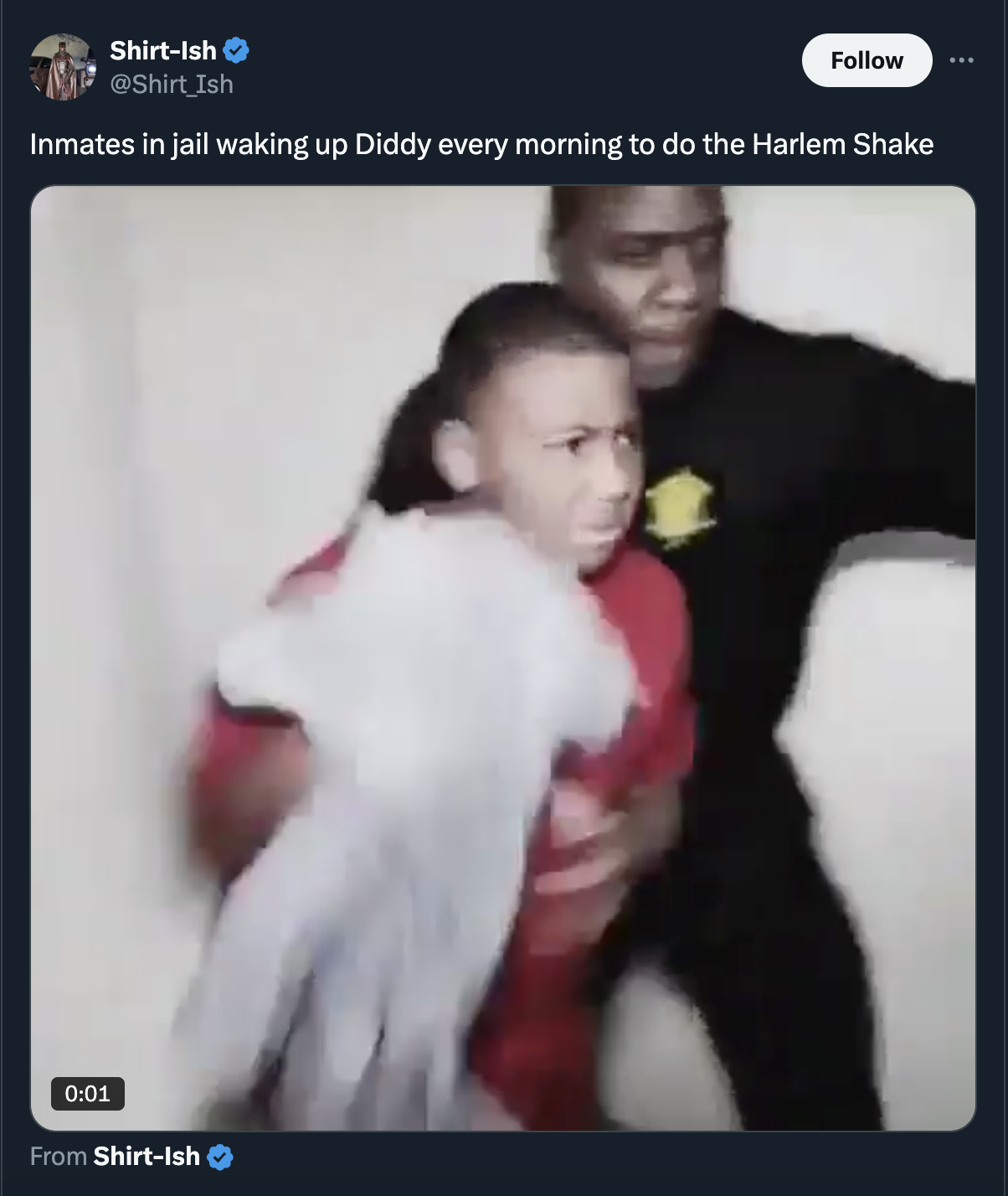 screenshot - ShirtIsh Ish Inmates in jail waking up Diddy every morning to do the Harlem Shake From ShirtIsh